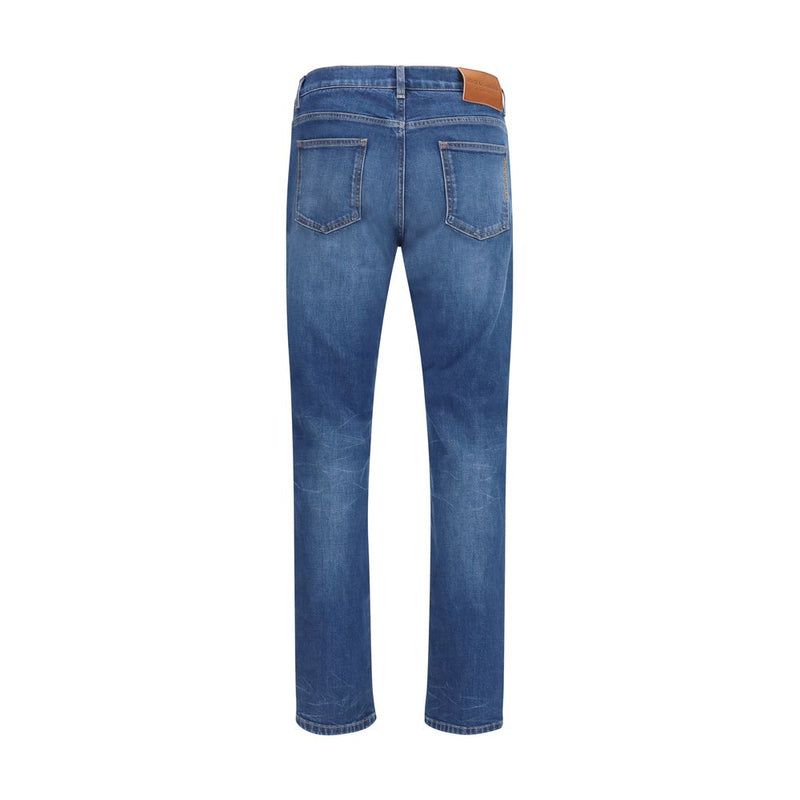 Dolce & Gabbana Blue Cotton Slim Fit Jeans for Men