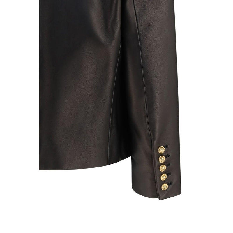 Blouson en cuir d'agneau Balmain noir (Ovis Aries Aries)