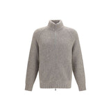 Brunello Cucinelli Gray Cashmere and Silk Cardigan for Men