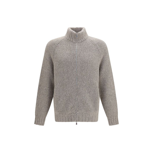 Brunello Cucinelli Gray Cashmere and Silk Cardigan for Men
