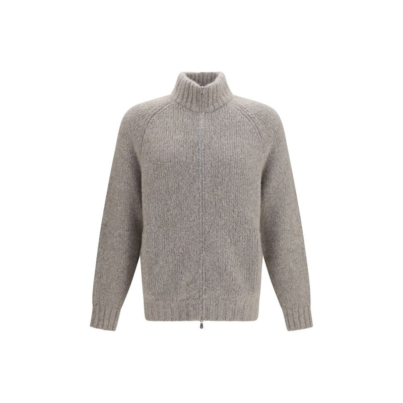 Brunello Cucinelli Gray Cashmere and Silk Cardigan for Men