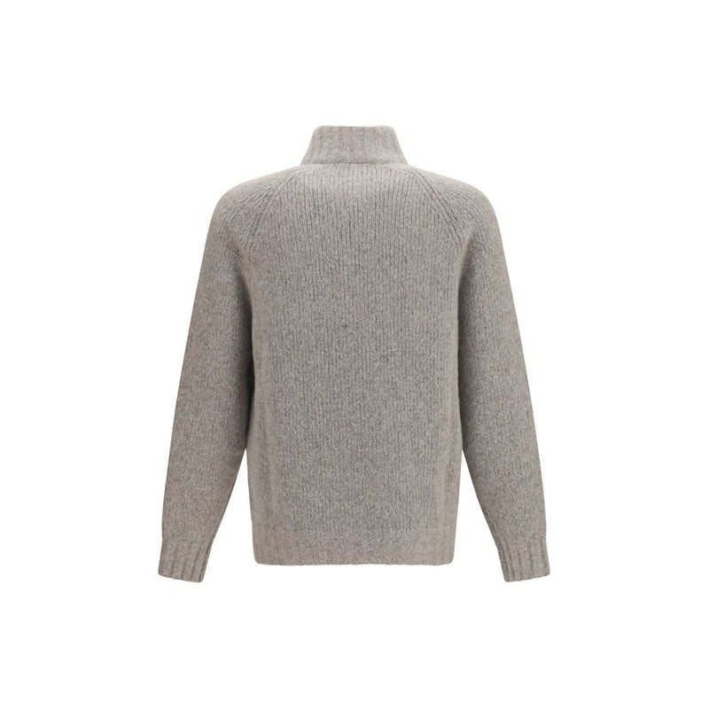 Brunello Cucinelli Gray Cashmere and Silk Cardigan for Men