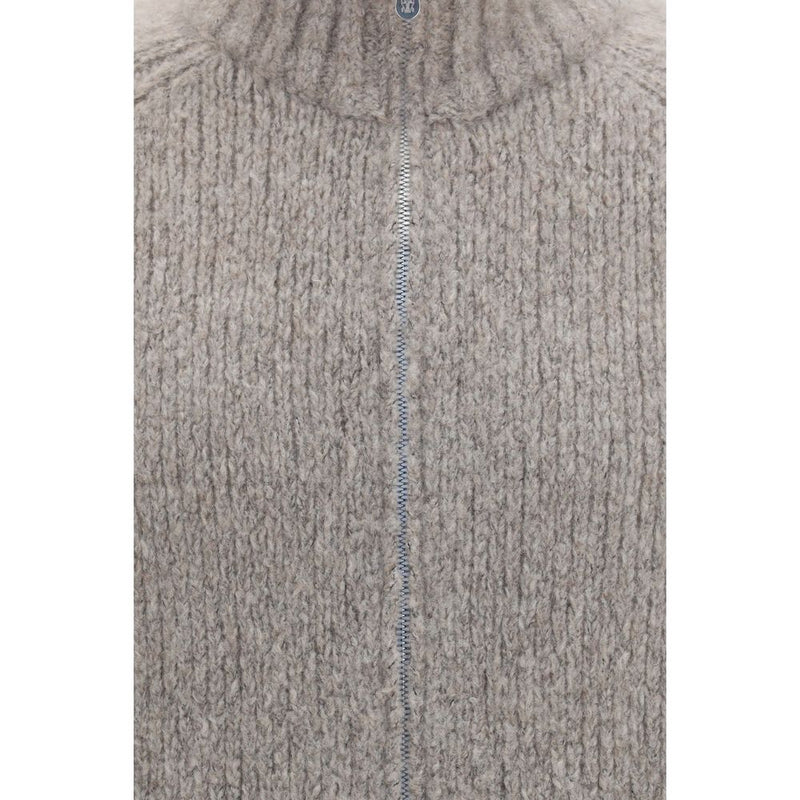 Brunello Cucinelli Gray Cashmere and Silk Cardigan for Men