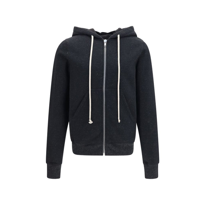 Rick Owens Jason Hooded Black Cotton Sweatshirt