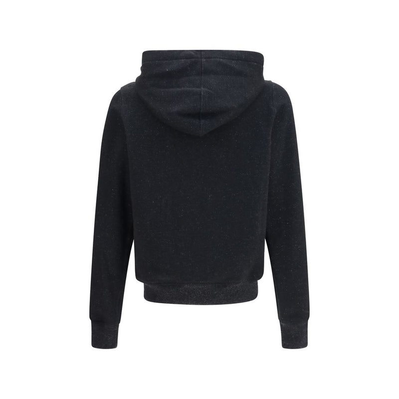 Rick Owens Jason Hooded Black Cotton Sweatshirt