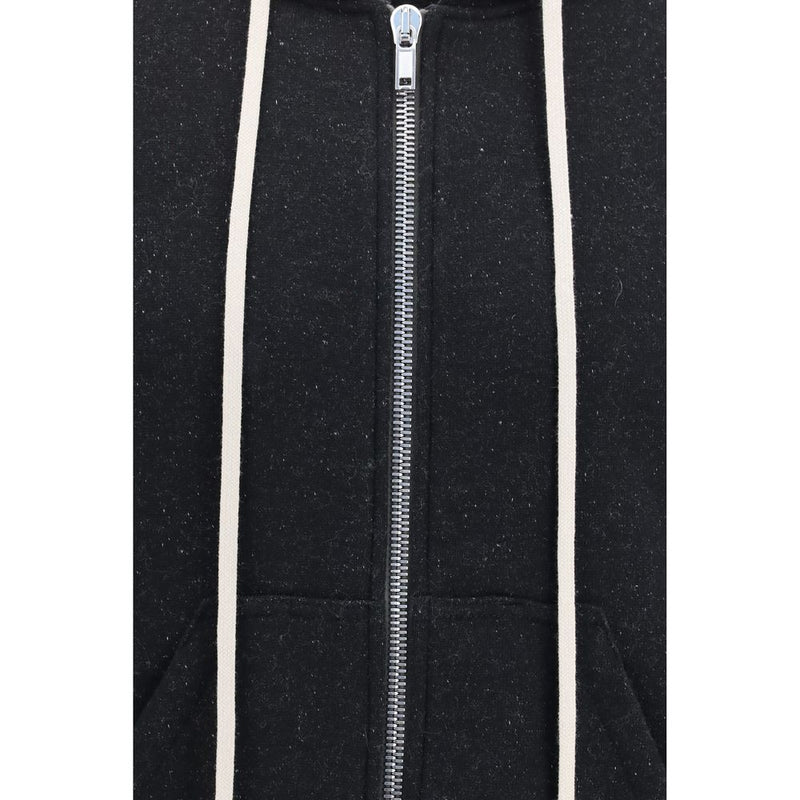 Rick Owens Jason Hooded Black Cotton Sweatshirt