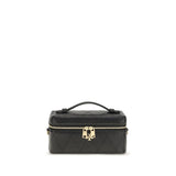 Tory Burch Black Calf Leather Charlie Beauty Case