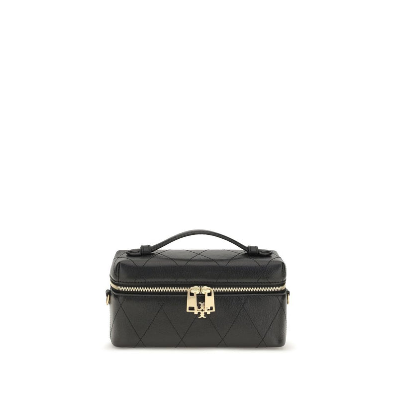 Tory Burch Black Calf Leather Charlie Beauty Case