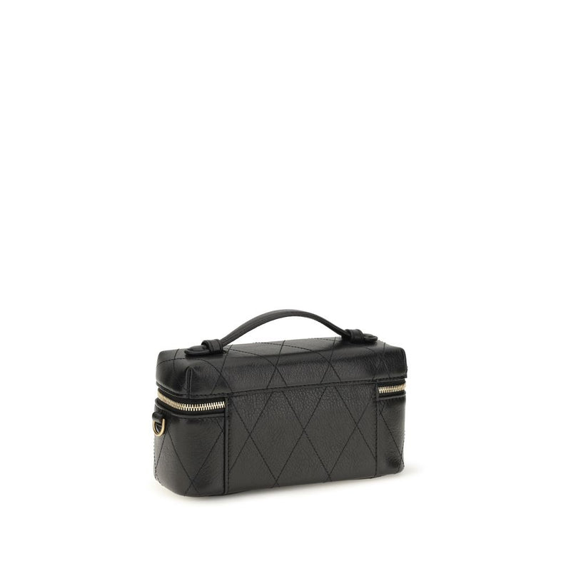 Tory Burch Black Calf Leather Charlie Beauty Case
