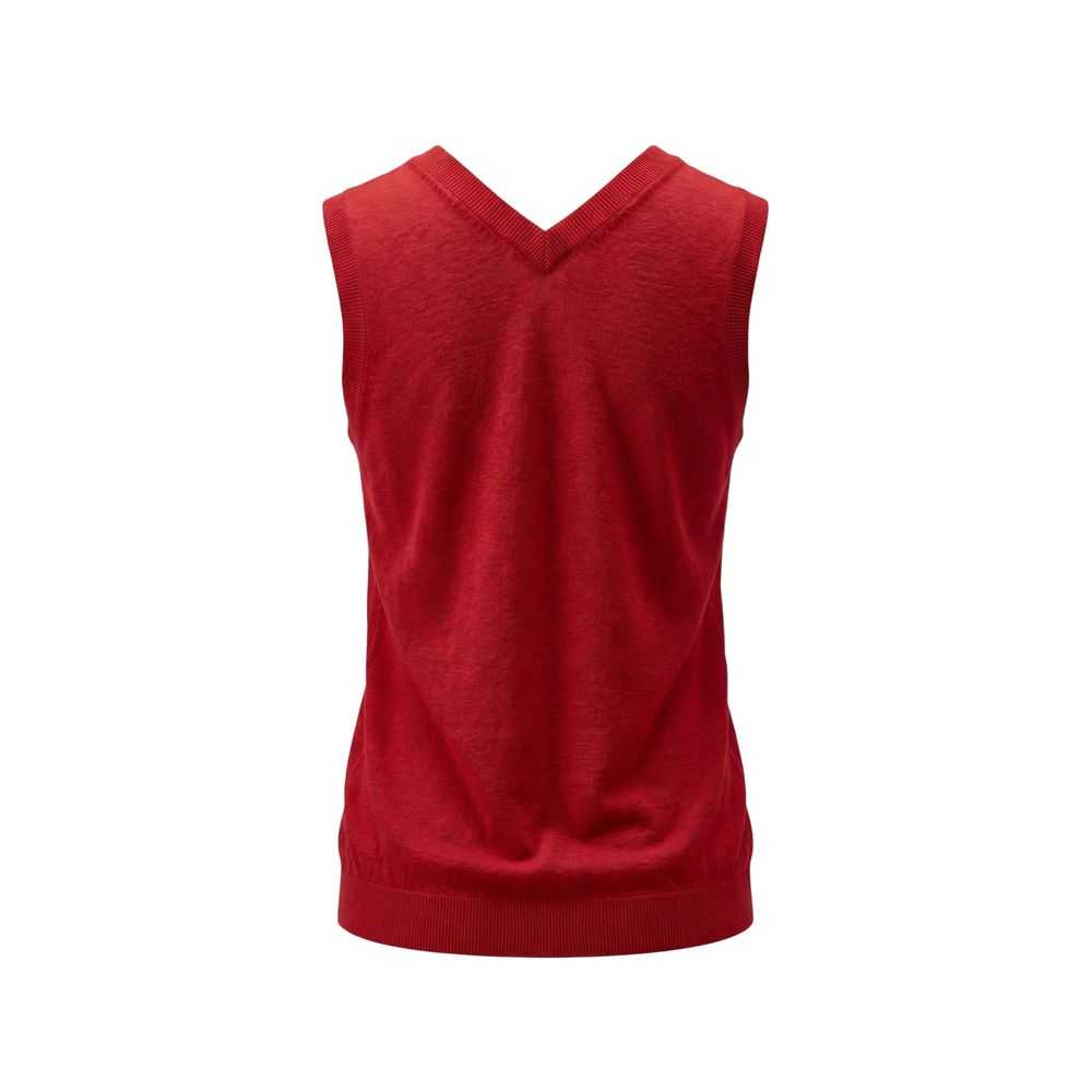 Malo Red Linen Women Tank Top - Chic & Breathable