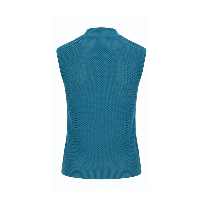 Malo Blue Silk Women Sweater - Elegant Sleeveless Knit Top
