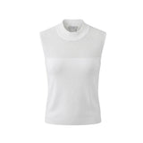 Malo White Silk Women Sweater - Elegant Sleeveless Knit Top