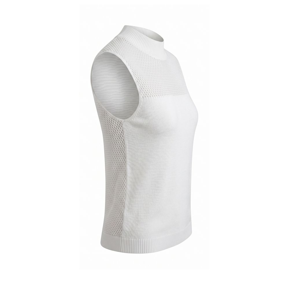Malo White Silk Women Sweater - Elegant Sleeveless Knit Top