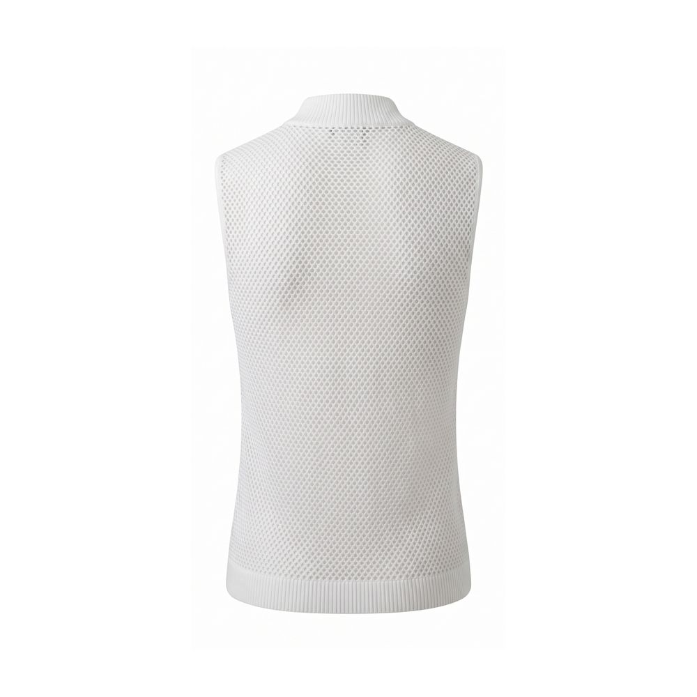 Malo White Silk Women Sweater - Elegant Sleeveless Knit Top