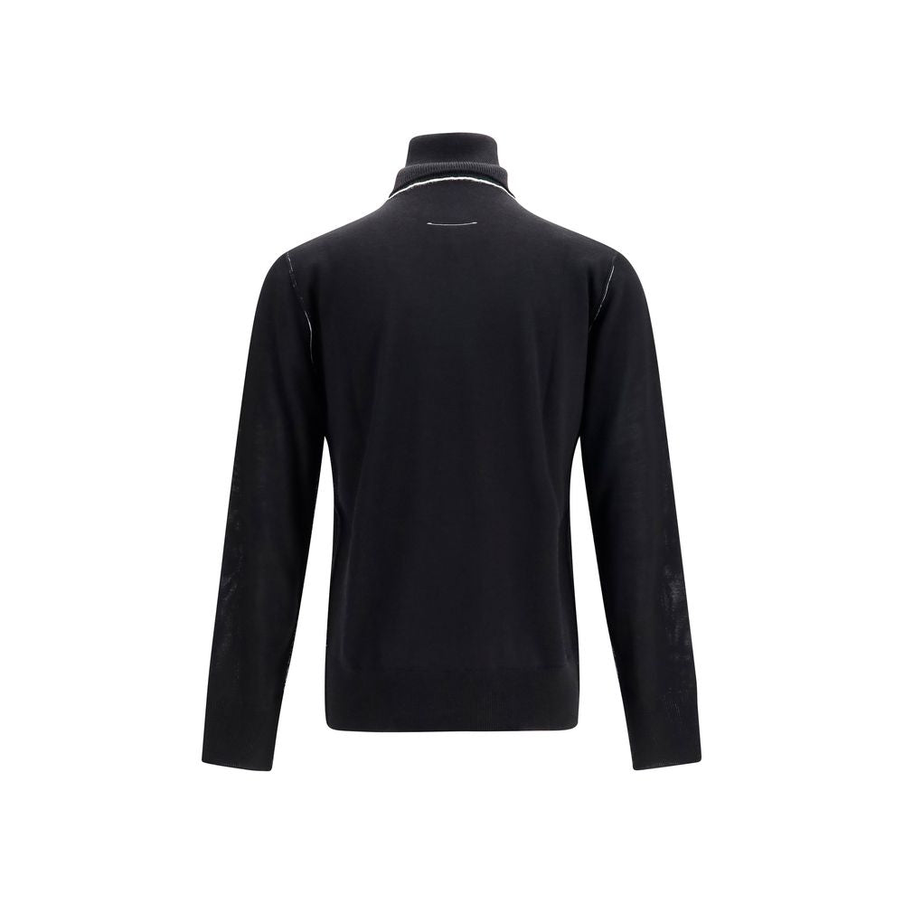 MM6 Black Wool Oves Aries Turtleneck Sweater