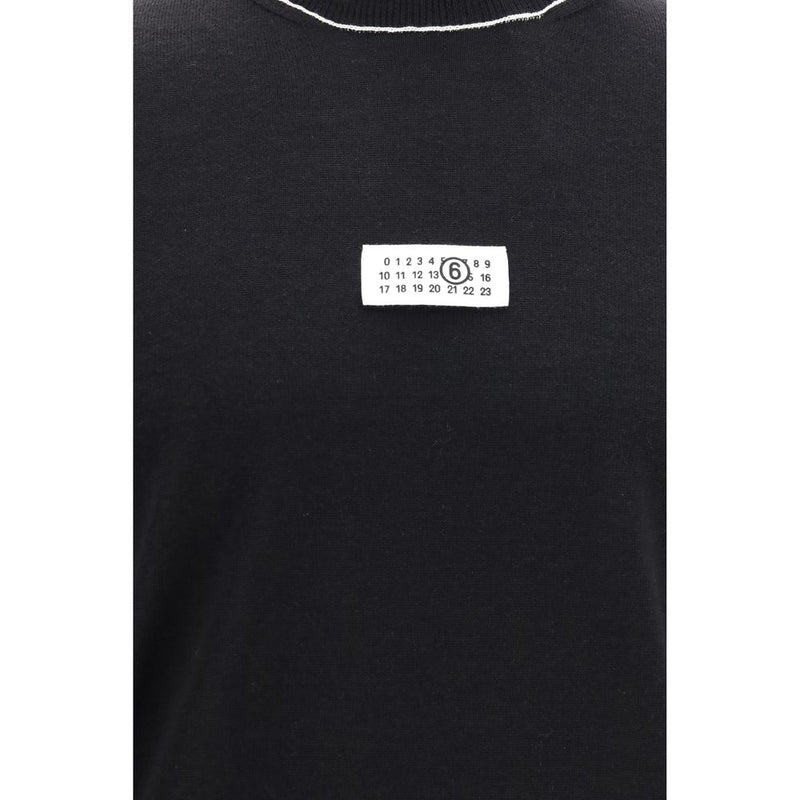 MM6 Black Wool Oves Aries Turtleneck - Contemporary Style