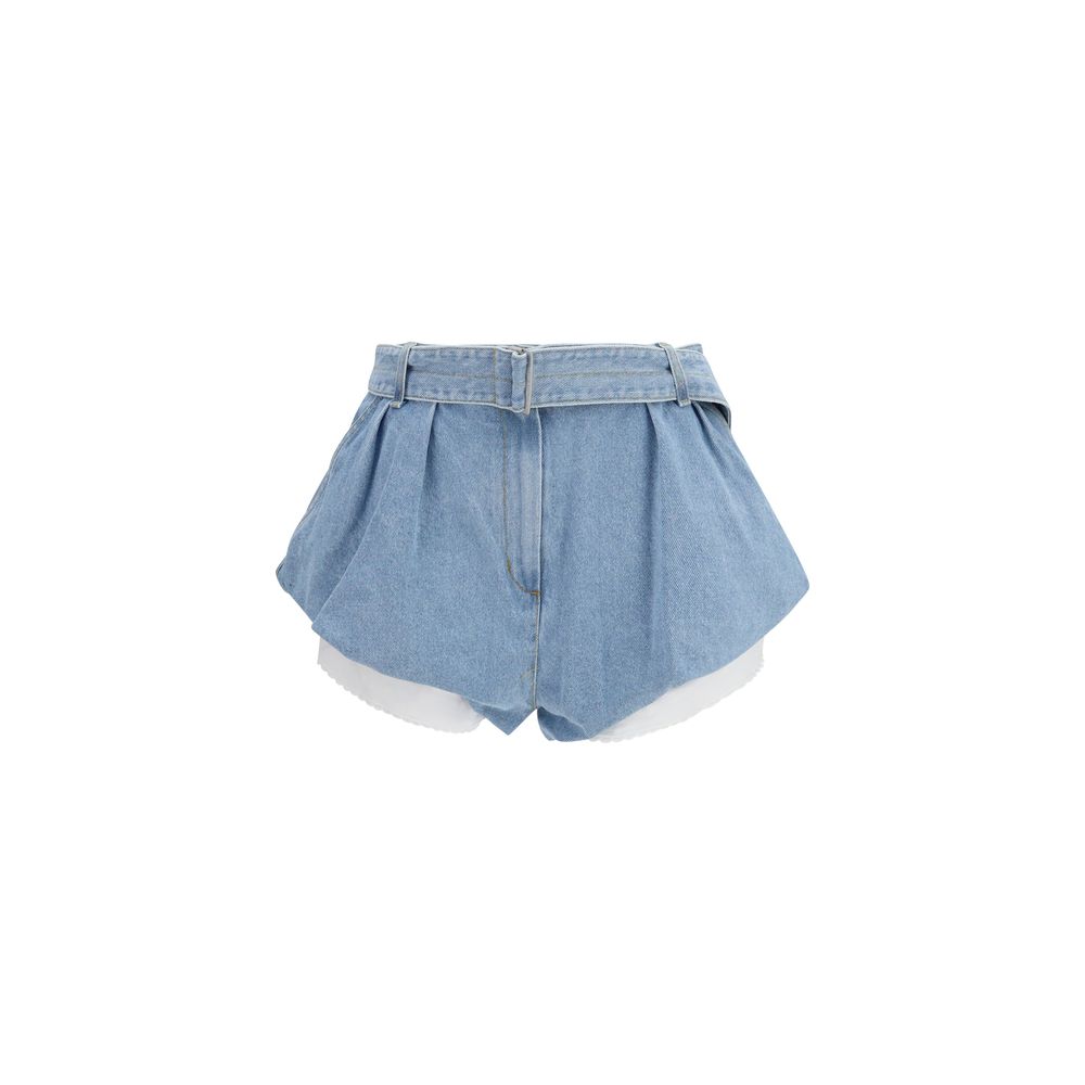 Magda Butrym Blue Cotton Bermuda Shorts for Women