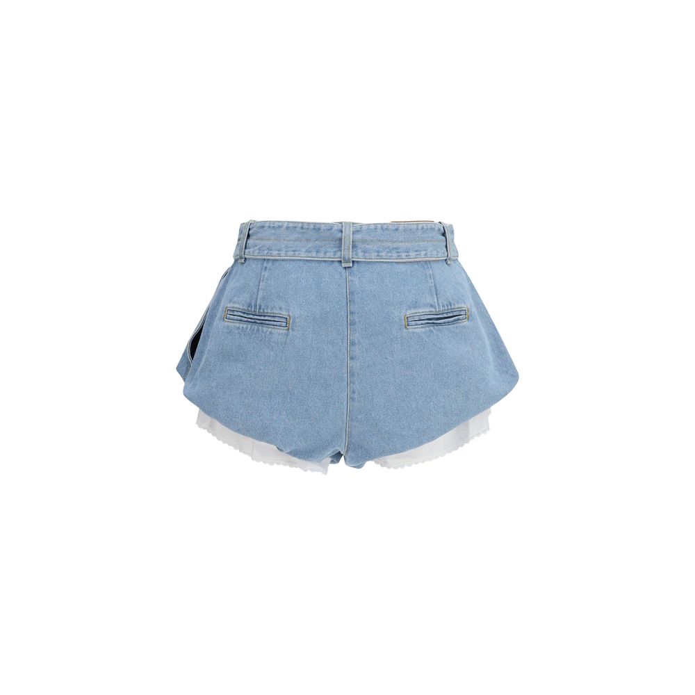 Magda Butrym Blue Cotton Bermuda Shorts for Women