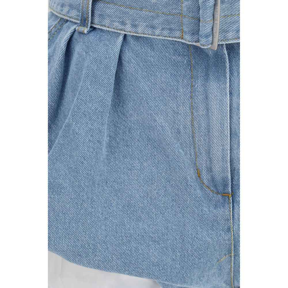 Magda Butrym Blue Cotton Bermuda Shorts for Women