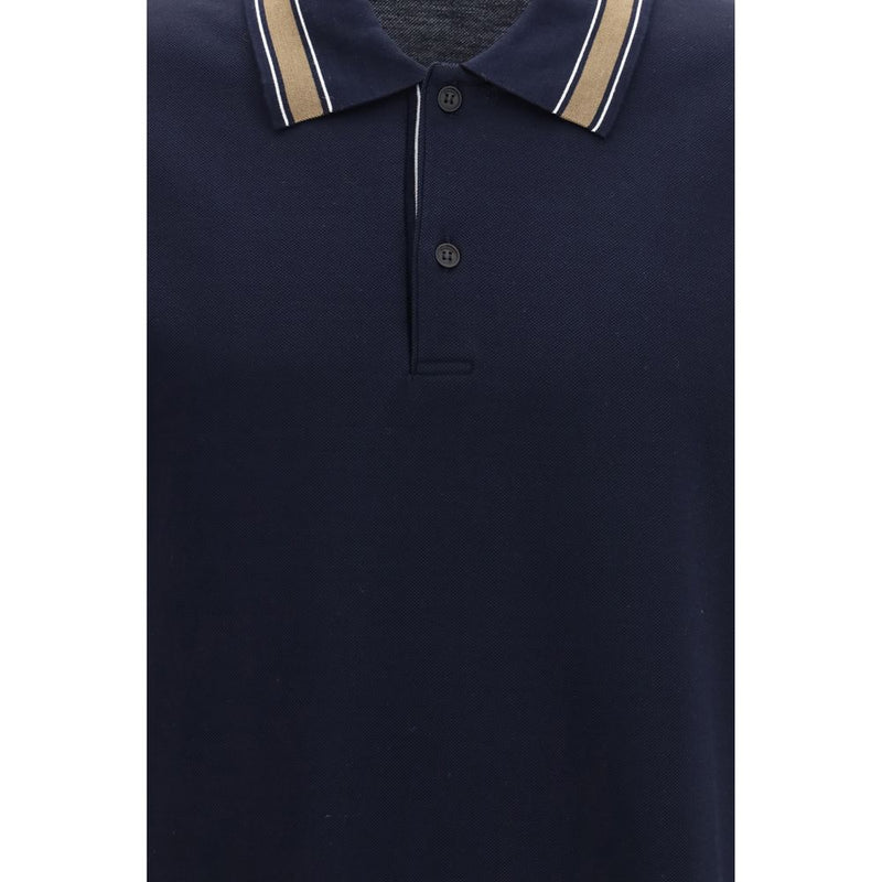 Polo Shirt en Coton Bleu Ferragamo