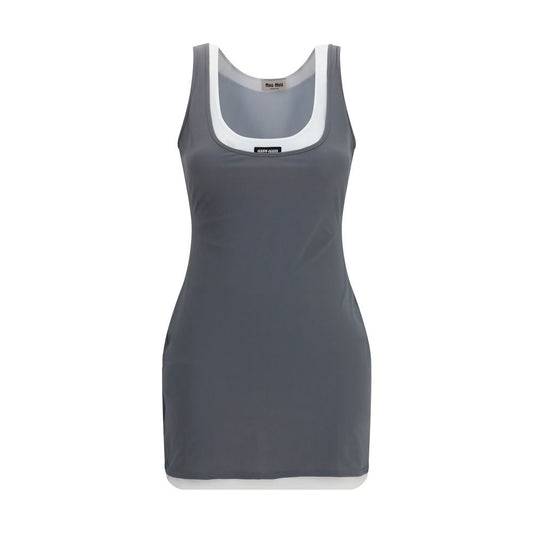 Robe décontractée Miu Miu en polyamide recyclé gris