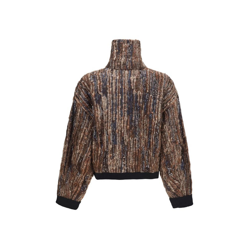 Brunello Cucinelli Veste longue en mohair marron