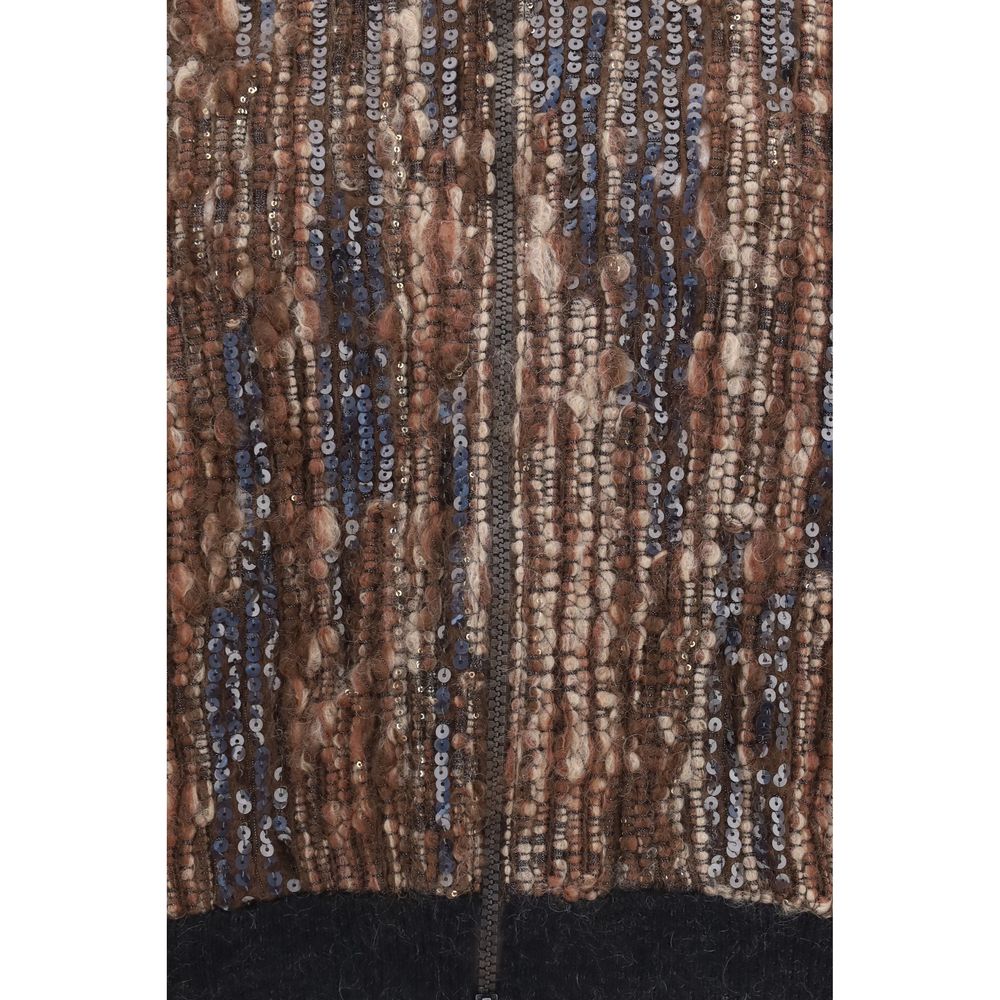 Brunello Cucinelli Veste longue en mohair marron