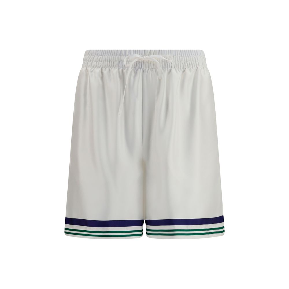 Short Bermuda Casablanca en soie blanche
