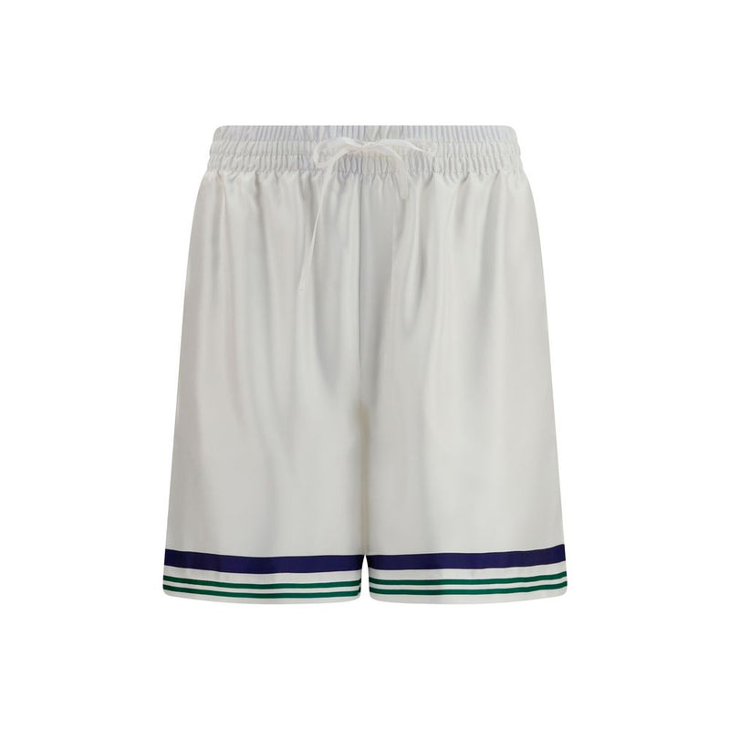Short Bermuda Casablanca en soie blanche