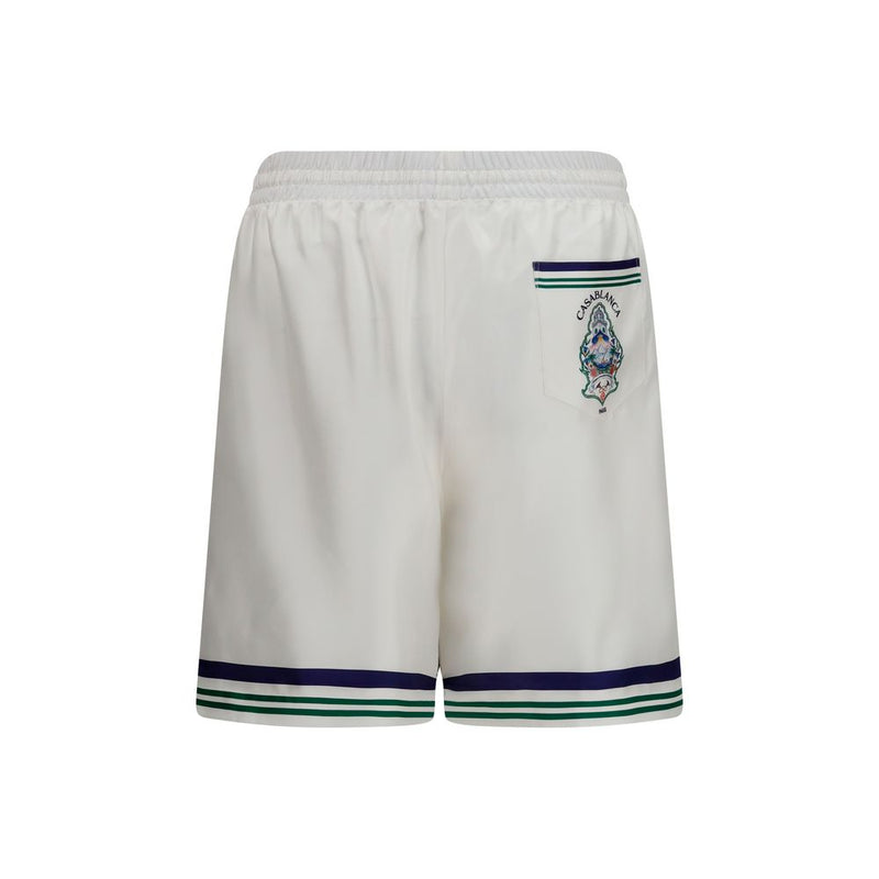 Short Bermuda Casablanca en soie blanche