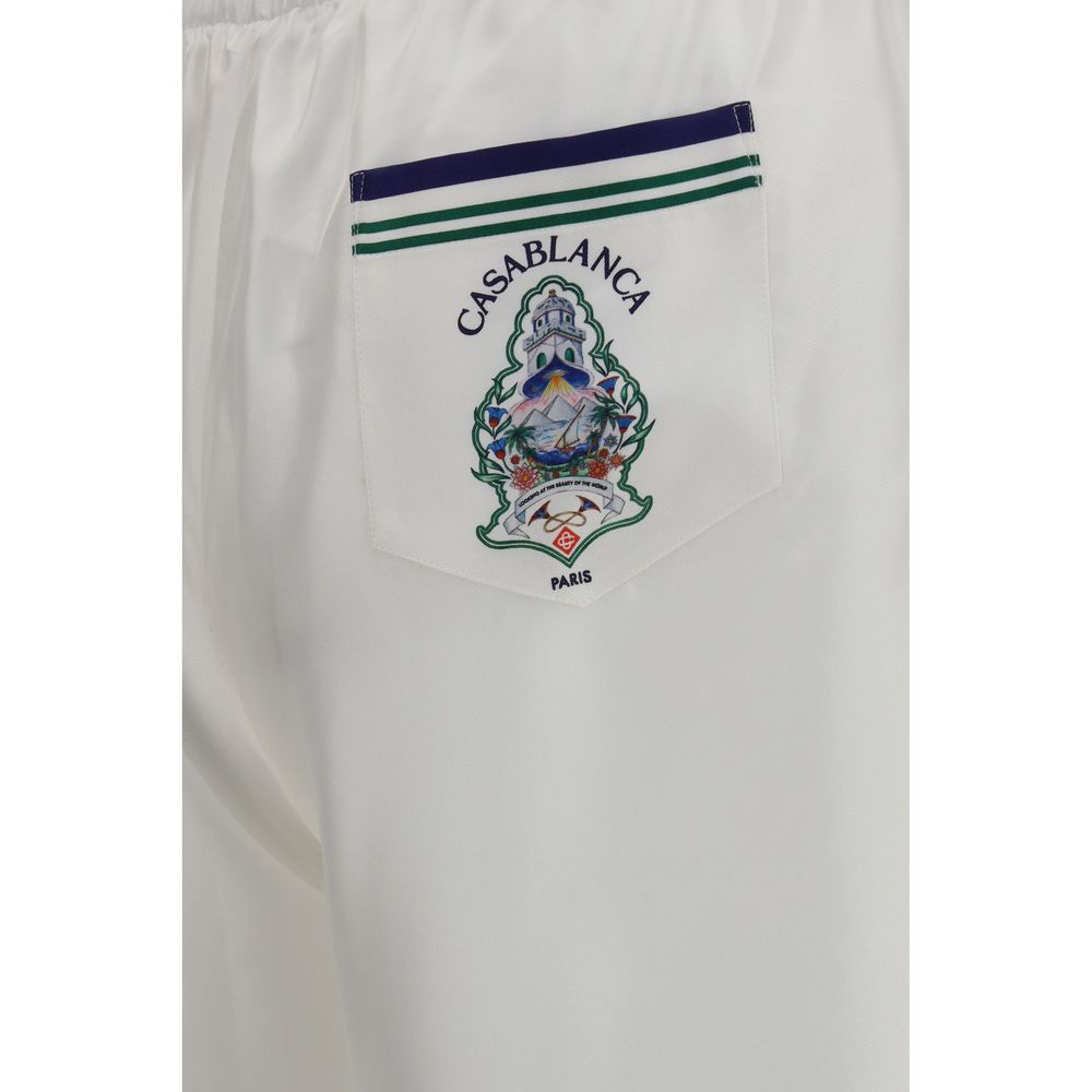 Short Bermuda Casablanca en soie blanche