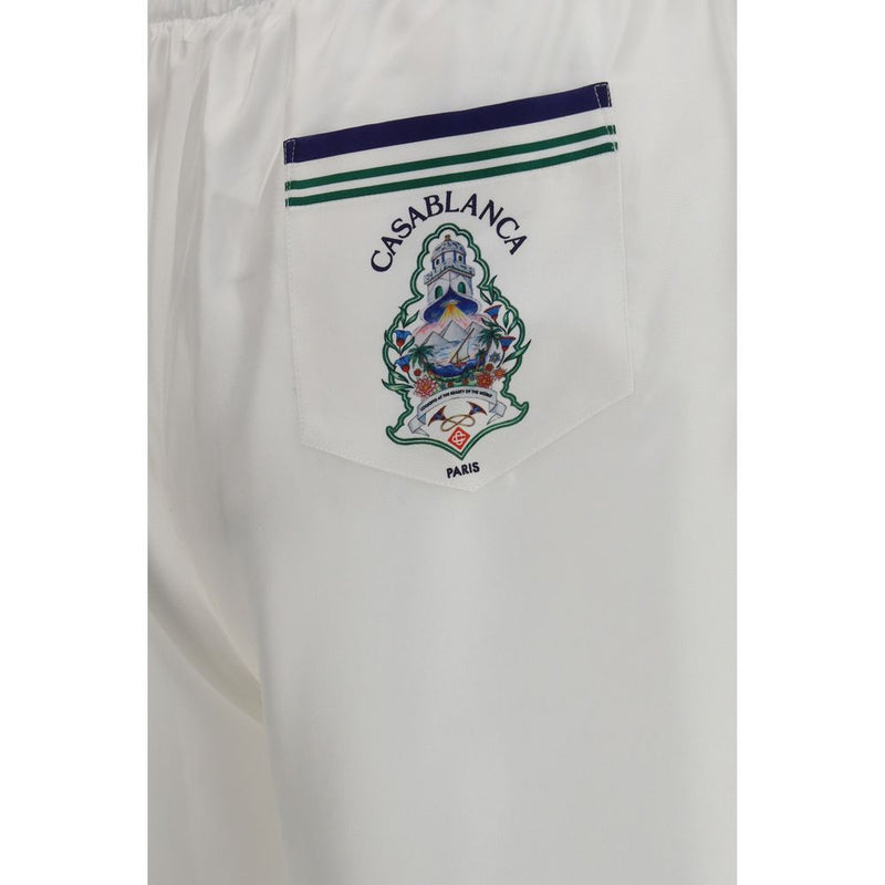 Short Bermuda Casablanca en soie blanche