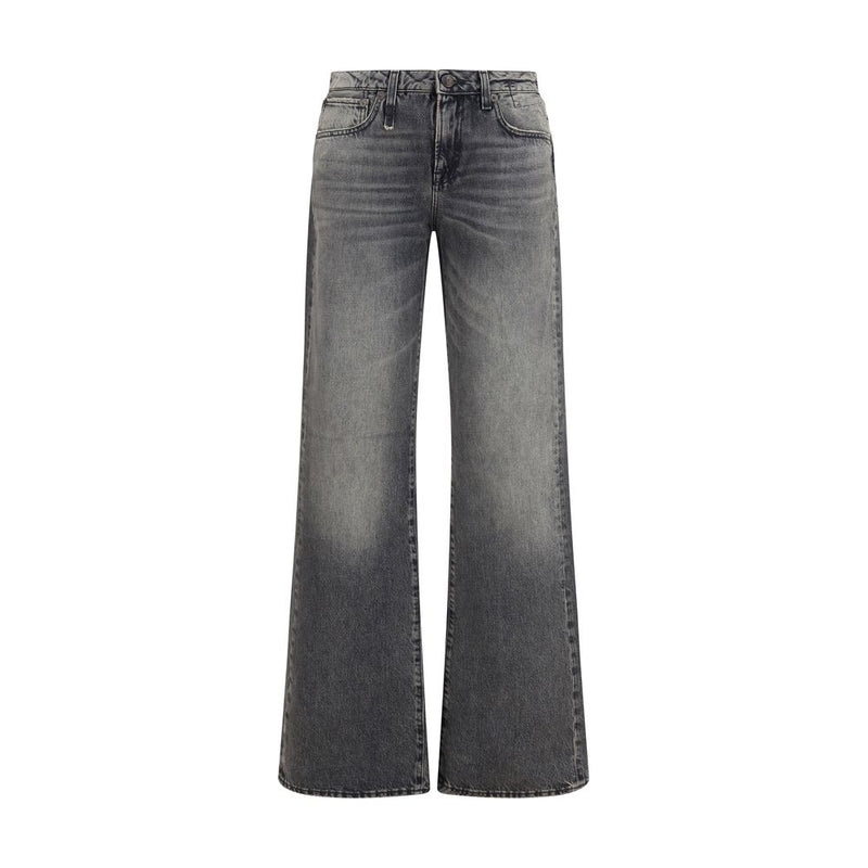R13 Gray Cotton Straight-Leg Jeans