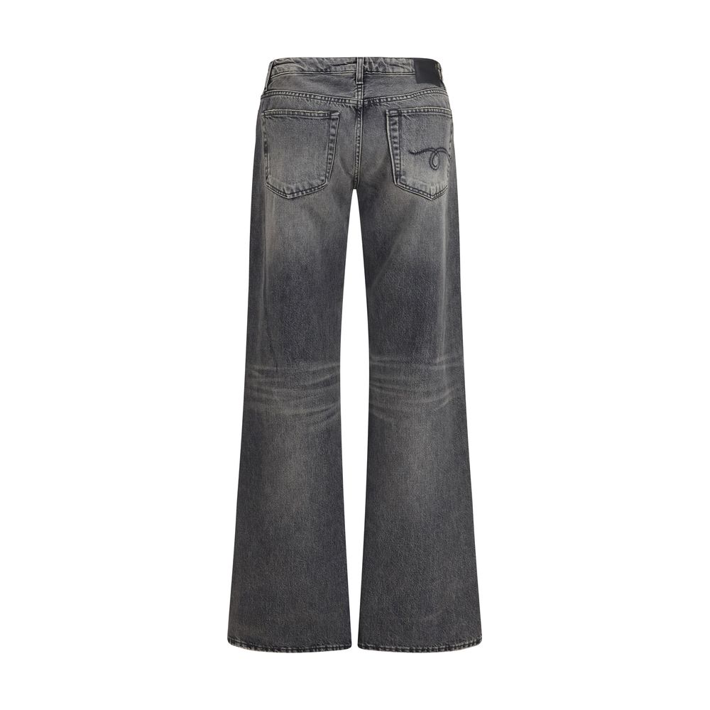 Jeans R13 coupe droite en coton gris