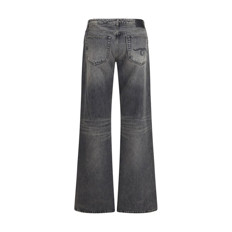 R13 Gray Cotton Straight-Leg Jeans