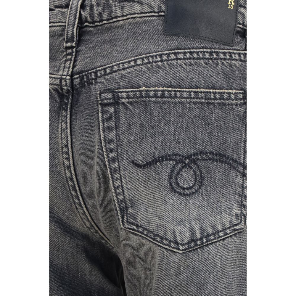 Jeans R13 coupe droite en coton gris
