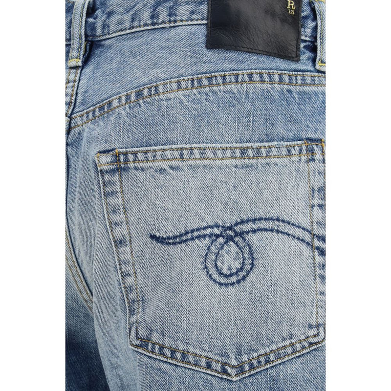 R13 Blue Cotton Jeans Denim