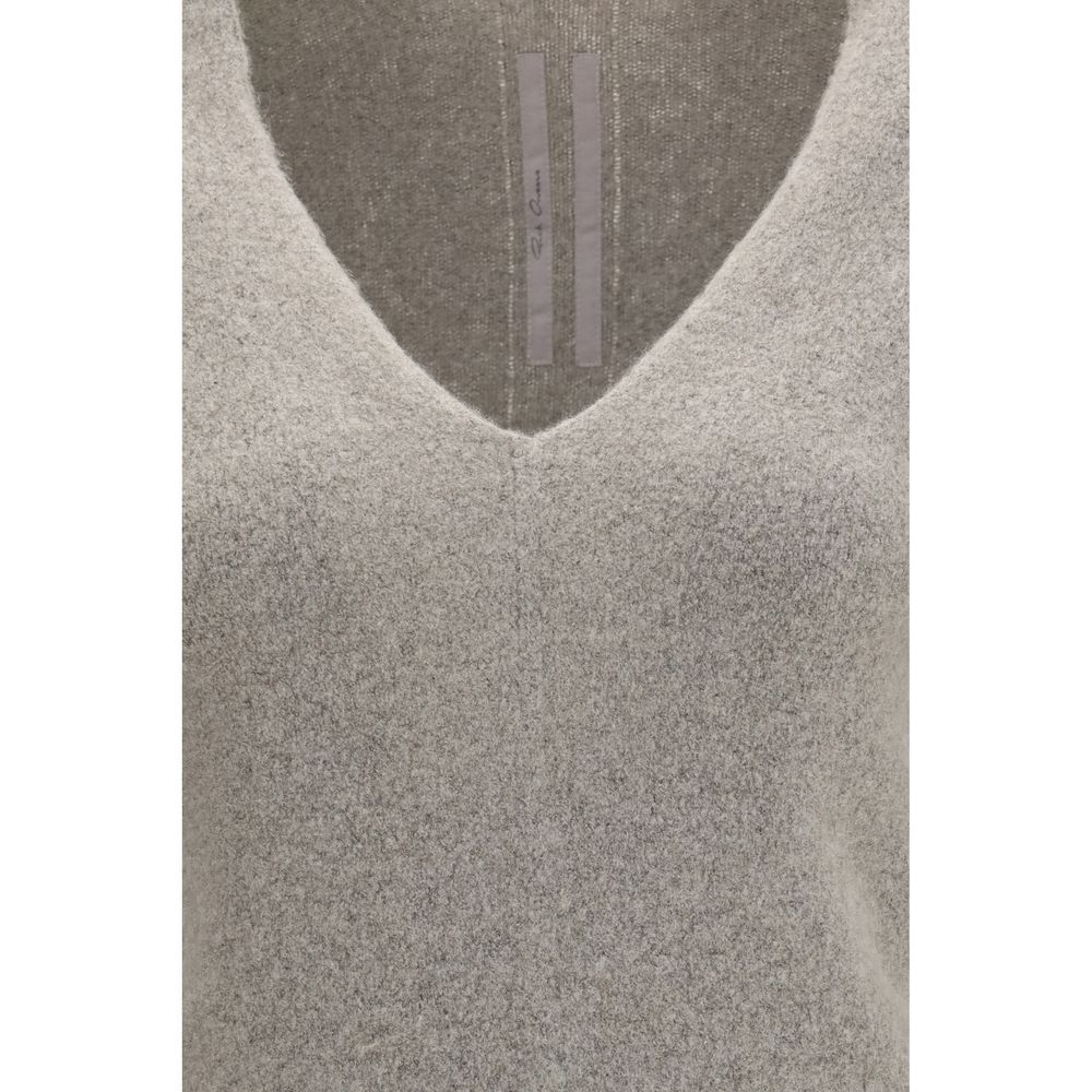 Rick Owens Gray Cashmere V-Neck Sweater for Women
