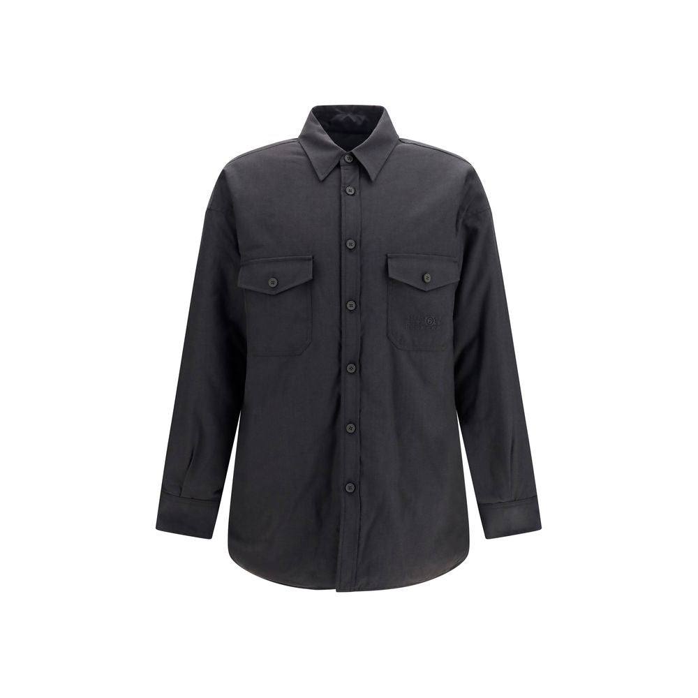 MM6 Gray Wool Oves Aries Shirt - Contemporary Style