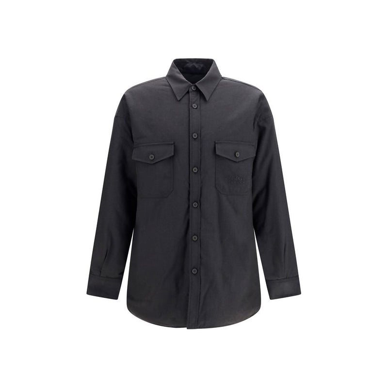 MM6 Gray Wool Oves Aries Shirt - Contemporary Style