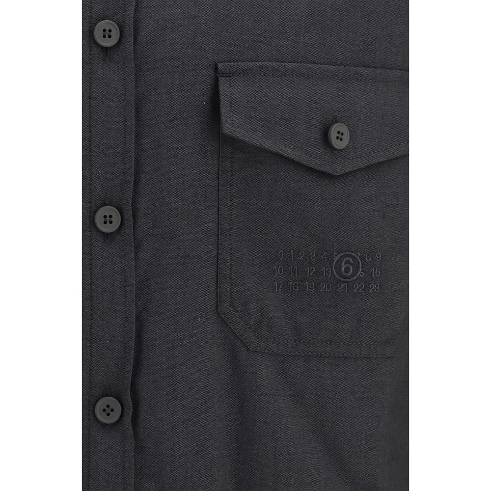 MM6 Gray Wool Oves Aries Shirt - Contemporary Style