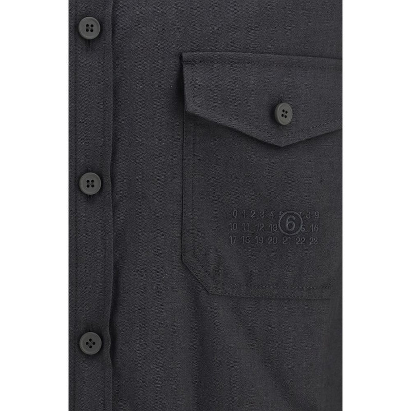 MM6 Gray Wool Oves Aries Shirt - Contemporary Style