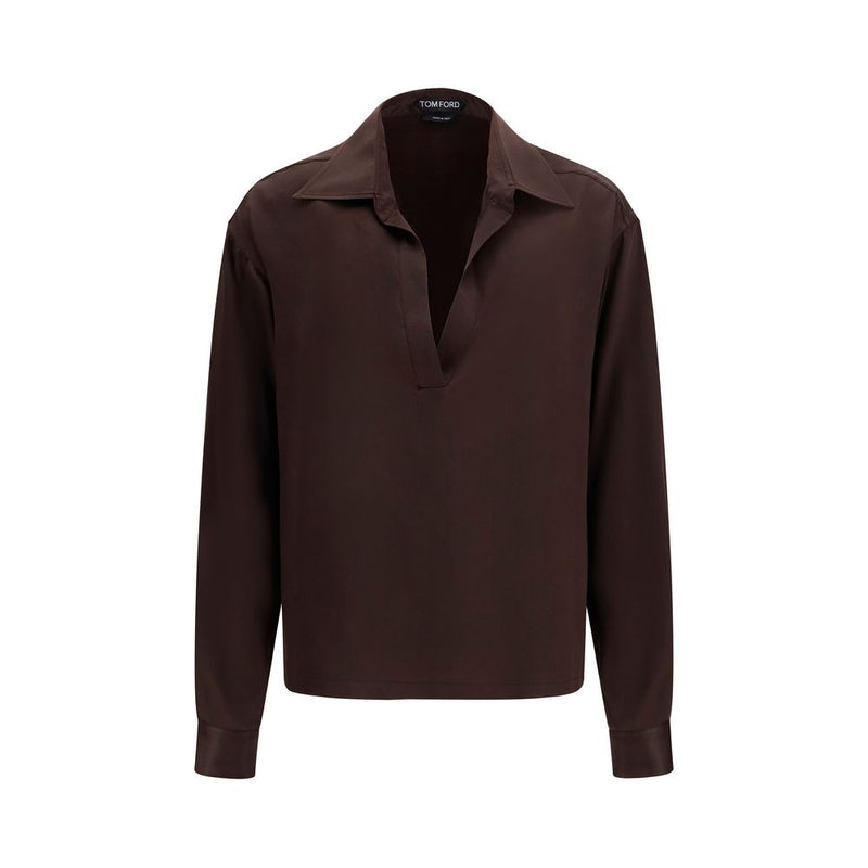 Tom Ford Brown Silk Dress Shirt