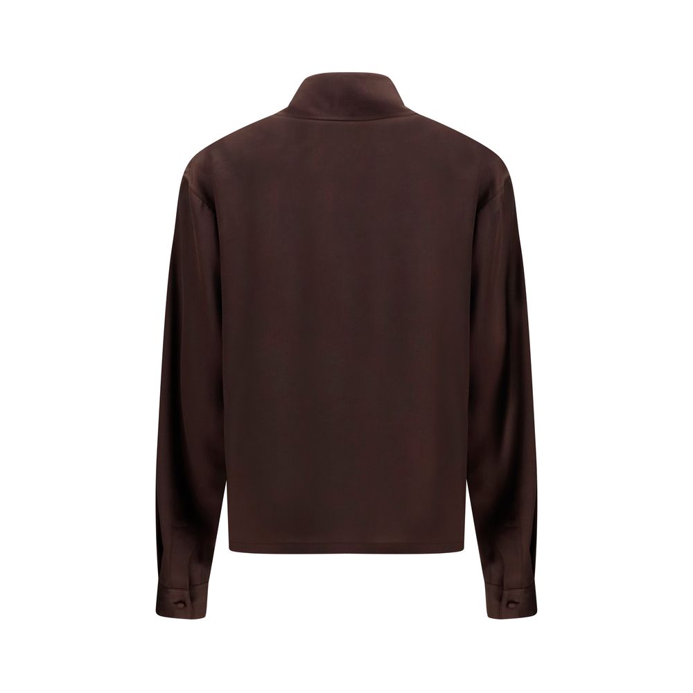 Chemise habillée en soie marron Tom Ford
