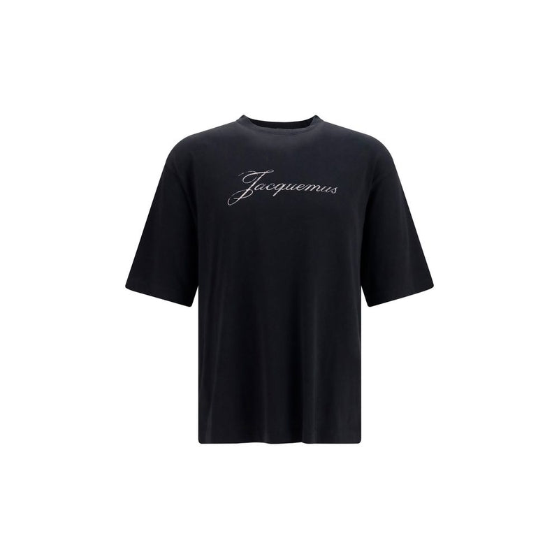 Jacquemus Black Cotton Logo T-Shirt for Men