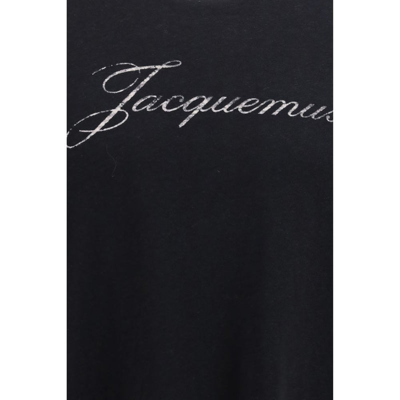Jacquemus Black Cotton Logo T-Shirt for Men