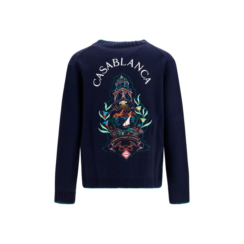 Cardigan Casablanca Bleu en Laine Oves Aries