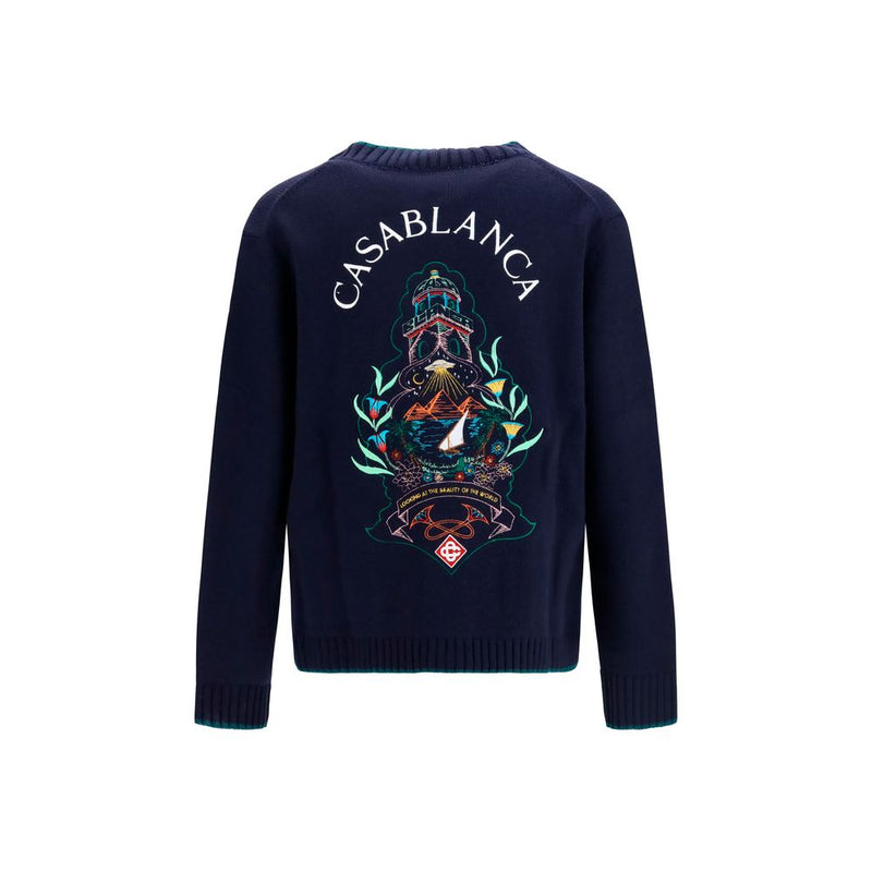 Cardigan Casablanca Bleu en Laine Oves Aries