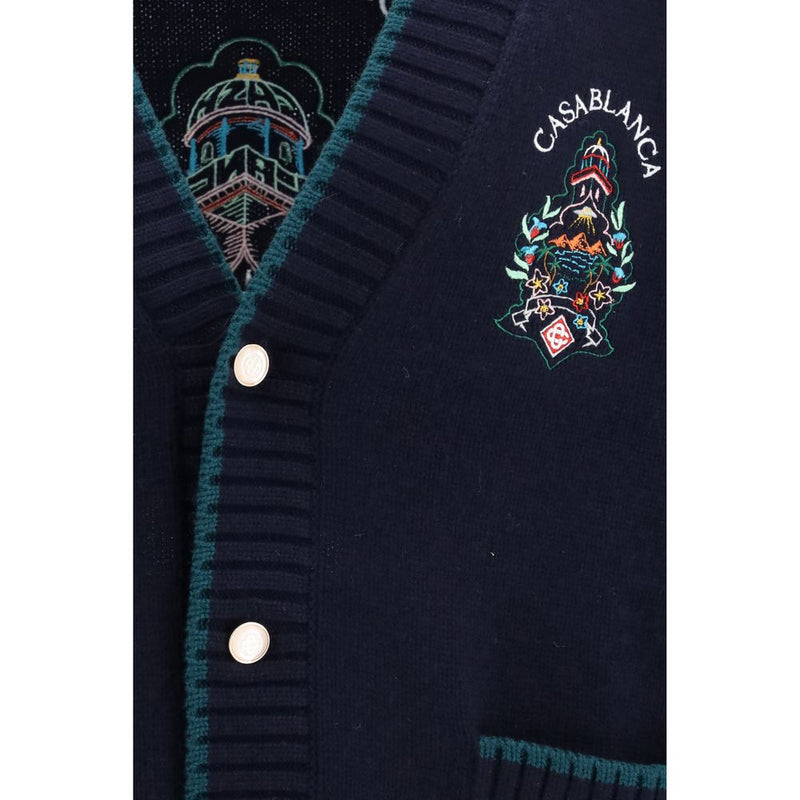 Cardigan Casablanca Bleu en Laine Oves Aries