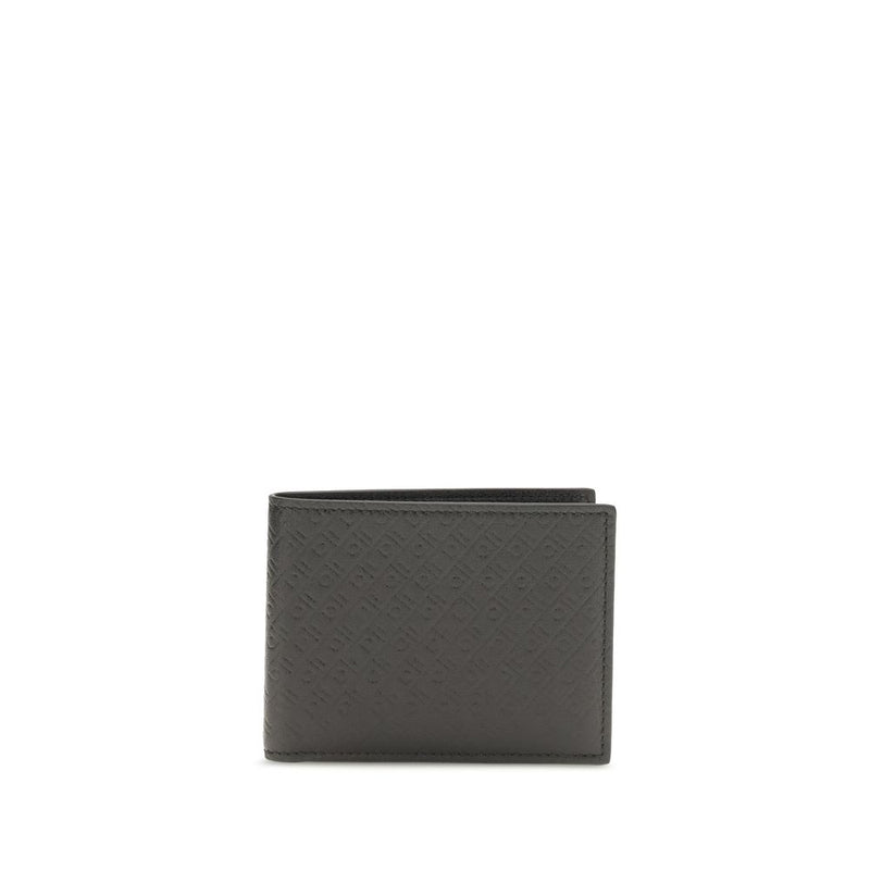 Ferragamo Black Calf Leather Bos Taurus Wallet